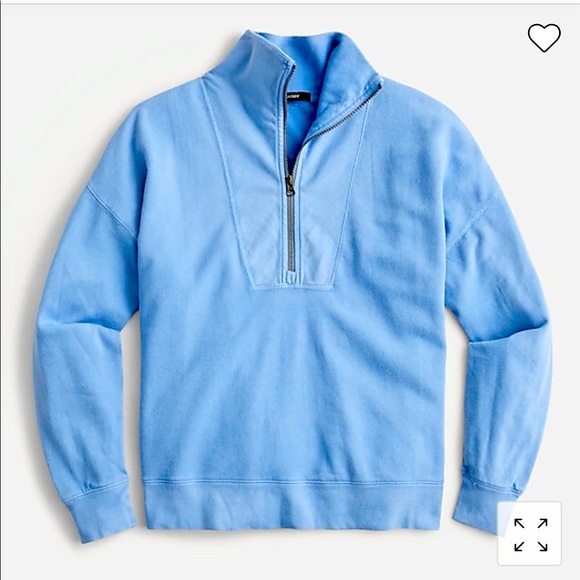 J. Crew Tops - ⭐️HP!⭐️ NWT J. Crew Magic Rinse half-zip sweatshirt. Soft! Color is Retro Blue.